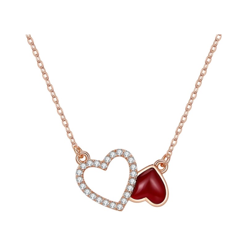 JAY Náhrdelník Amorette - dvojité srdce, stříbro 925/1000 109576379