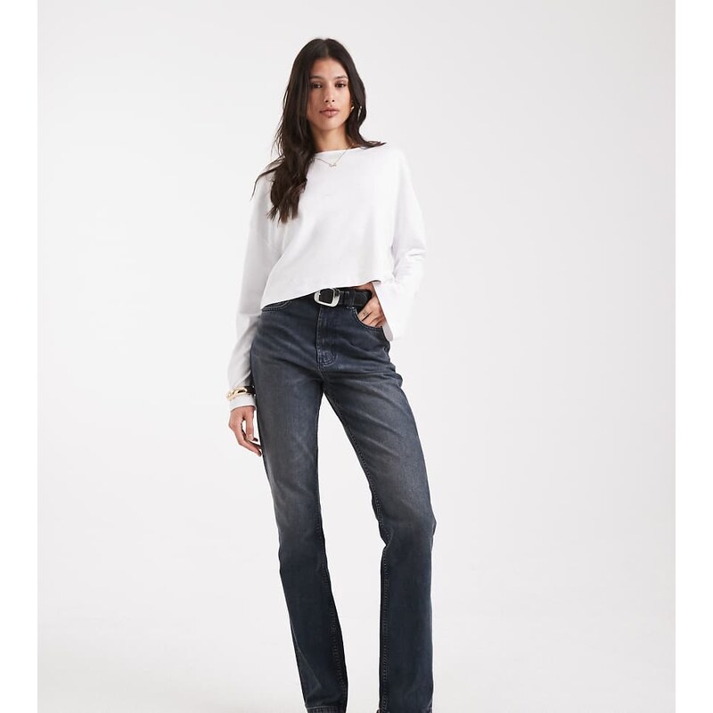ASOS Tall ASOS DESIGN Tall 90s straight jeans in blue black-Navy 115514683