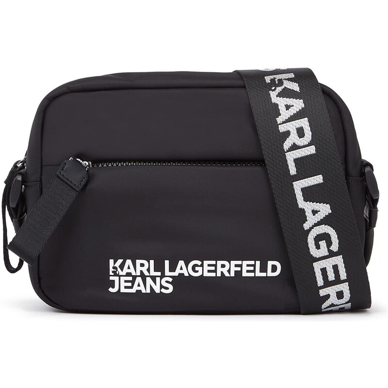 KARL LAGERFELD JEANS Taška přes rameno ESSENTIAL černá / bílá