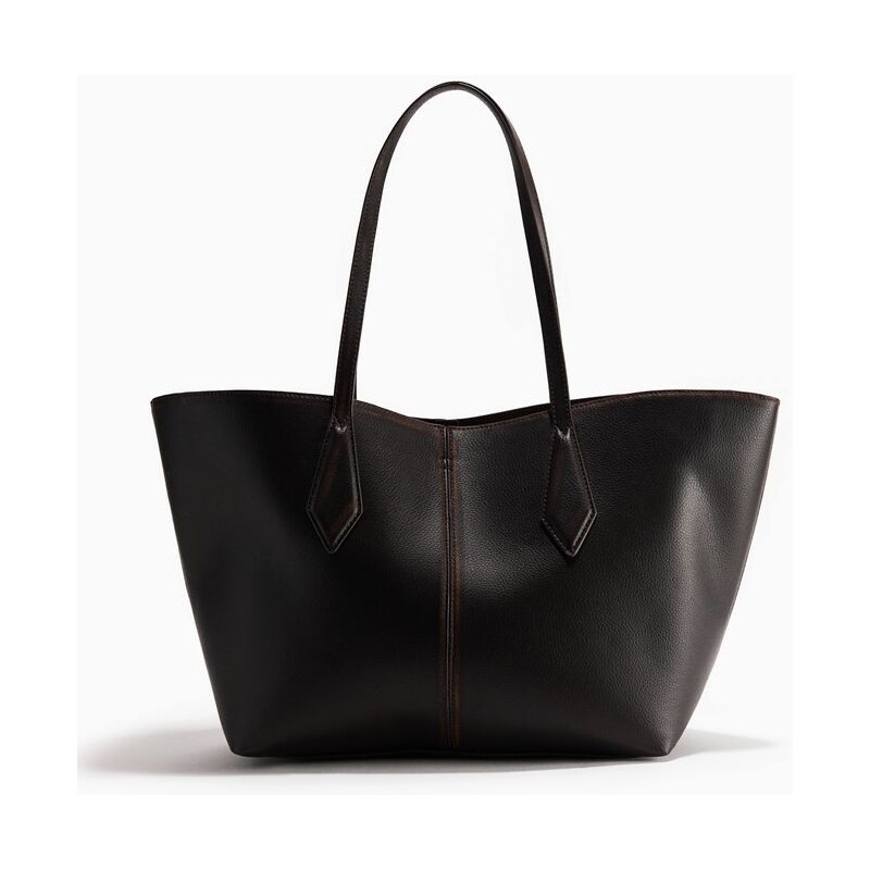 H&M - Taška shopper - Tmavě Hnědá