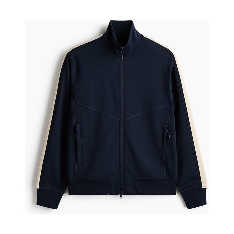 H&M - Sportovní bunda Regular Fit DryMove - Tmavomodrá
