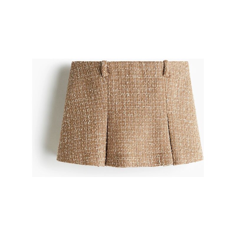 H&M - Plisovaná šortková minisukně - béžová 109586180
