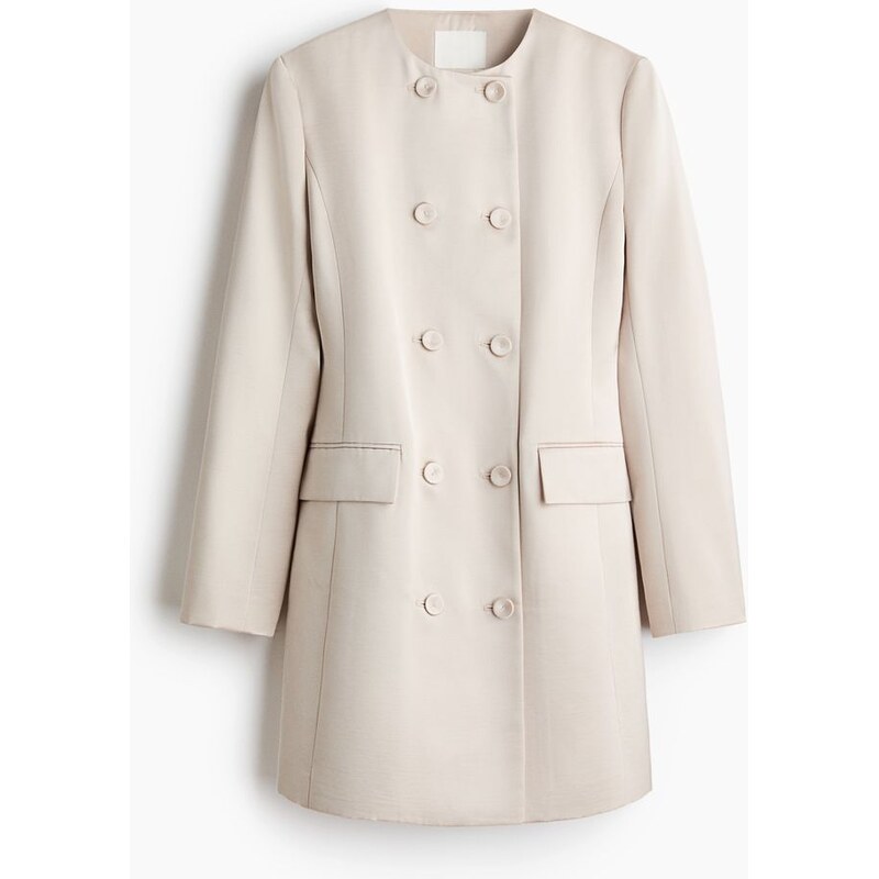 H&M - Dvouřadové šaty sako - Světle Béžová