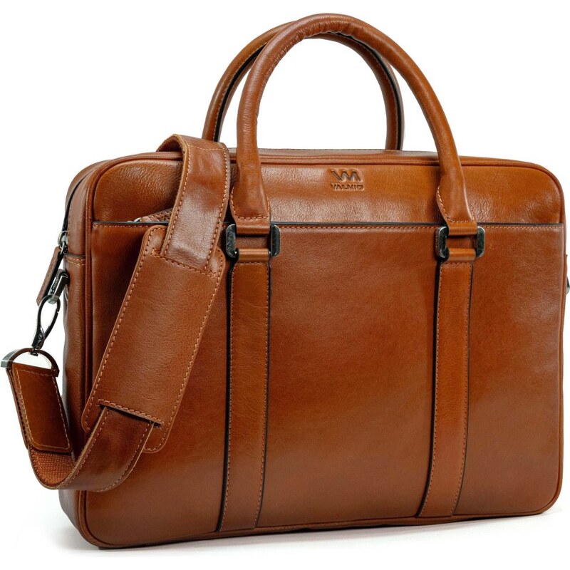 Hnědá kožená taška Valmio Classic 81735052