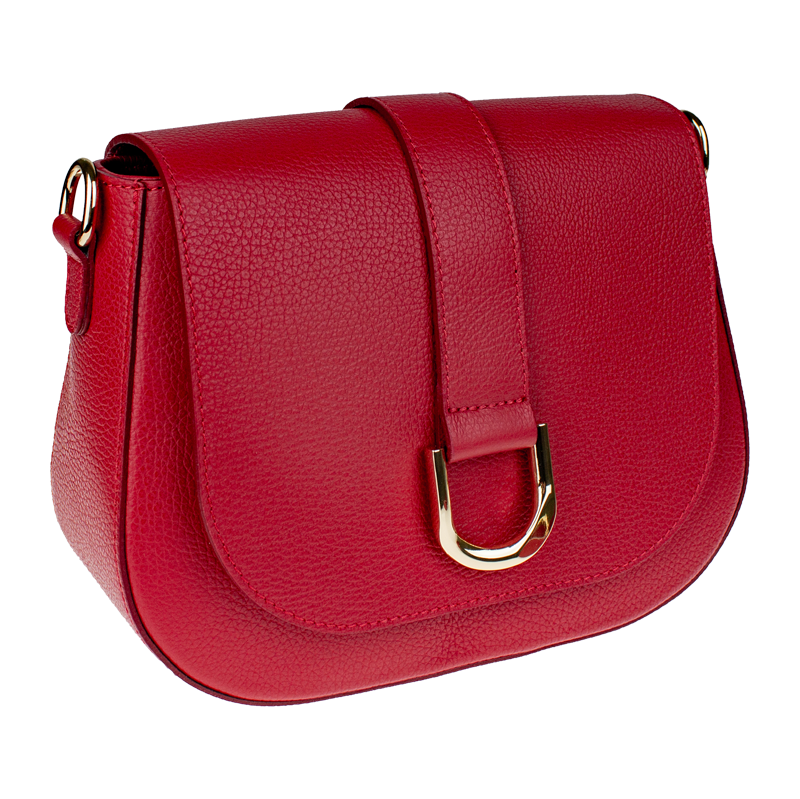 Červená kožená italská crossbody kabelka Debora Rossa Scura