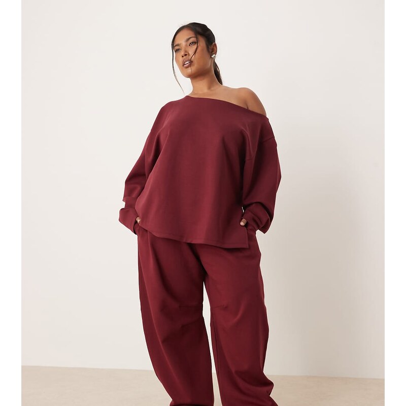 ASOS Curve ASOS DESIGN Curve interlock barrel leg jogger in