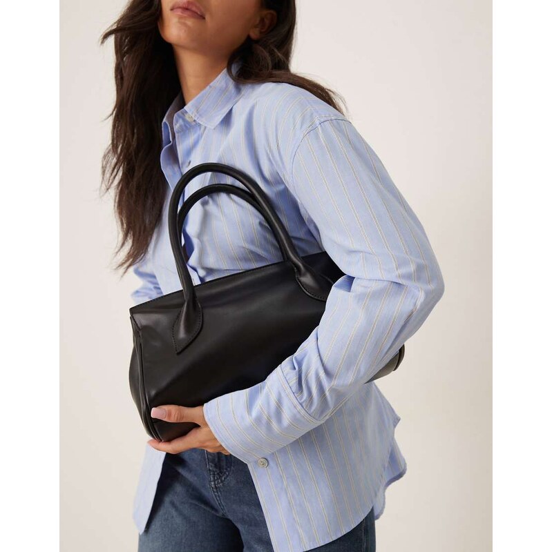 ASOS DESIGN shoulder bag with tie details in black