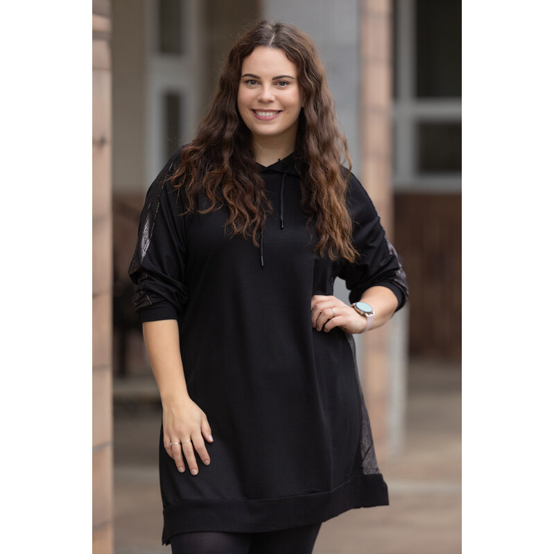 Wear oN COLLECTION Tunika s kapucí BIBI [53093] Barva: Černá, Velikost 109588793
