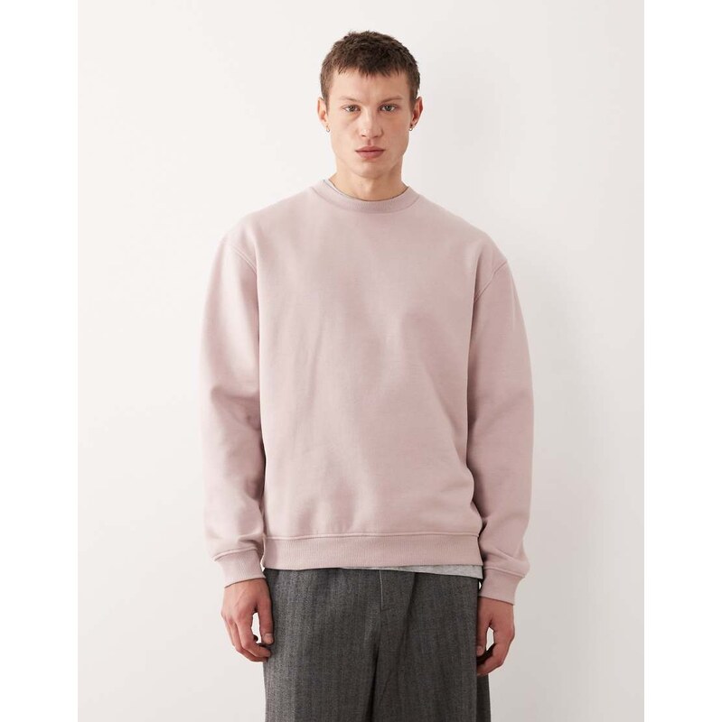 ASOS DESIGN essentials sweatshirt in light pink