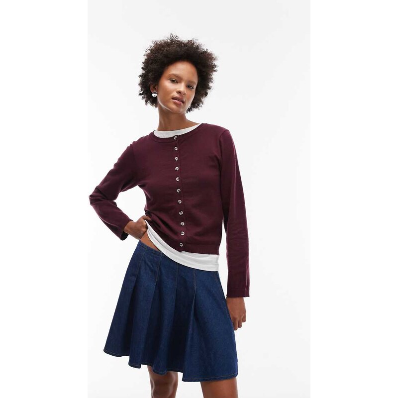ASOS DESIGN denim pleat mini skirt in indigo-Blue