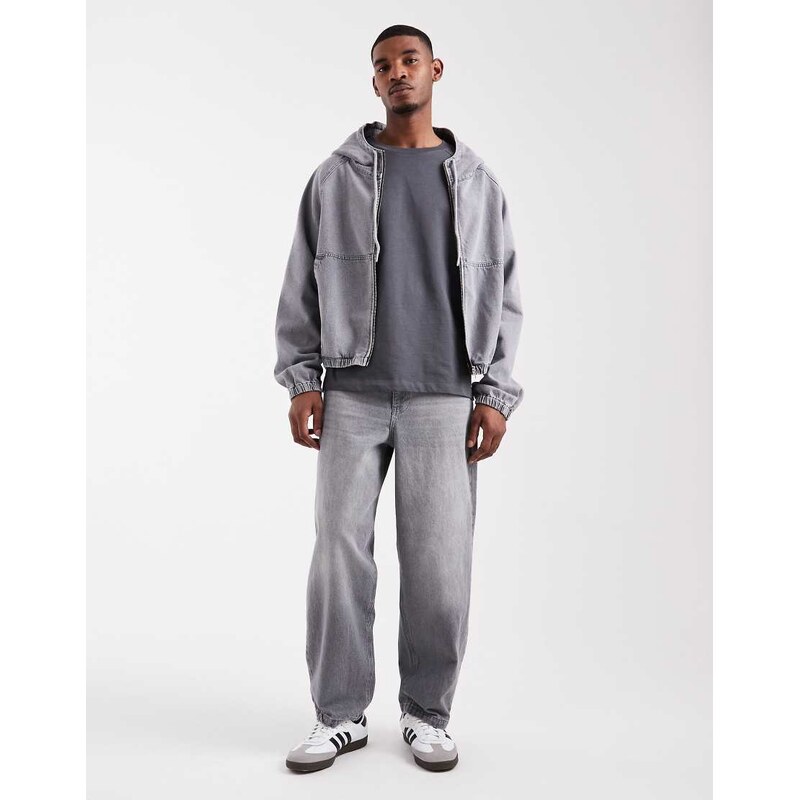 ASOS DESIGN co-ord loose straight jeans in washed grey