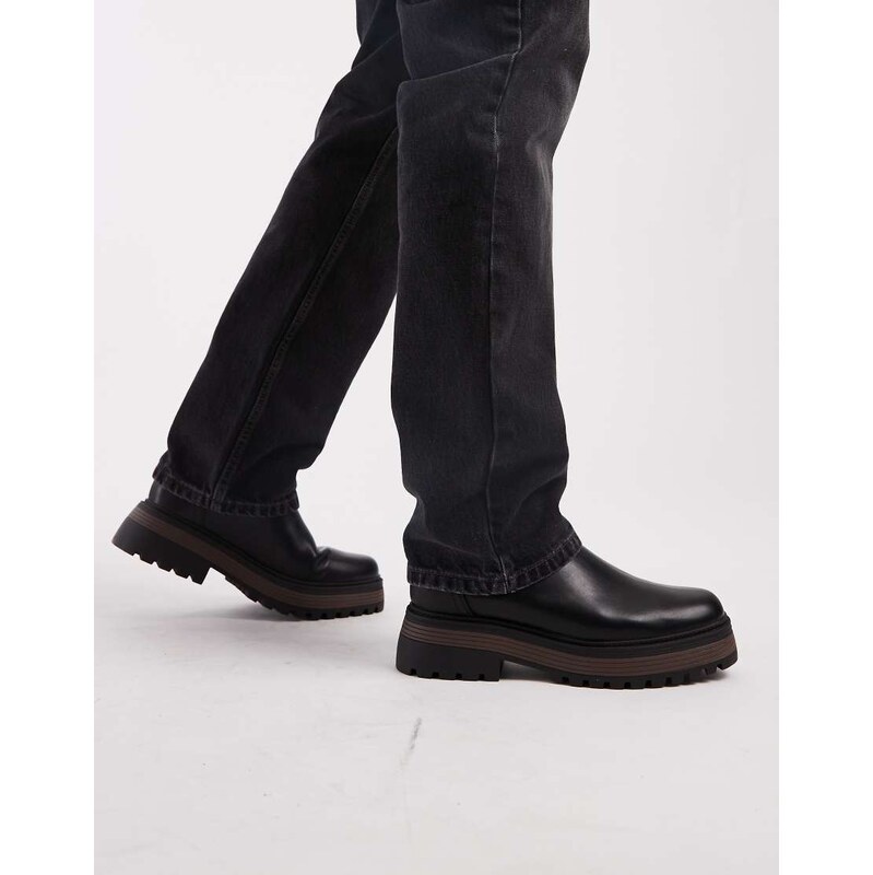 ASOS DESIGN chelsea boots in black with chunky sole