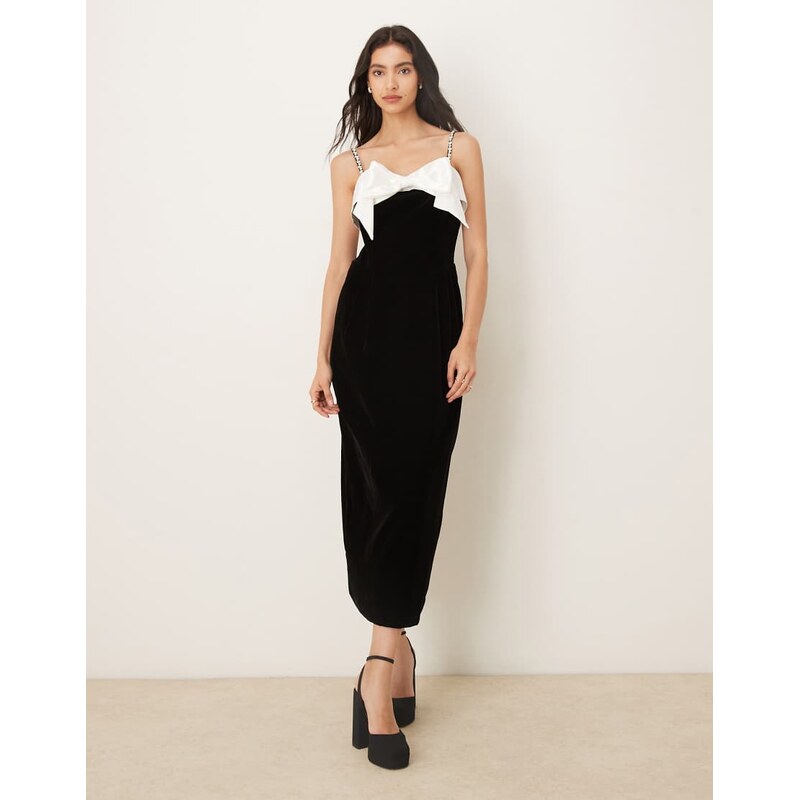 Sister Jane Kelly velvet contrast bow detachable embellished