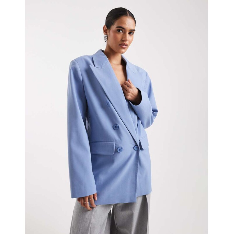 ASOS DESIGN tailored boxy oversized blazer suit in blue-Green 109594036