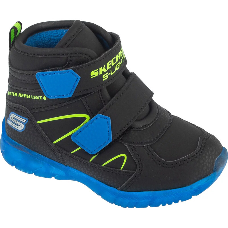 Modro-černé dětské zimní boty Skechers Illumi-Brights Černá 109593662