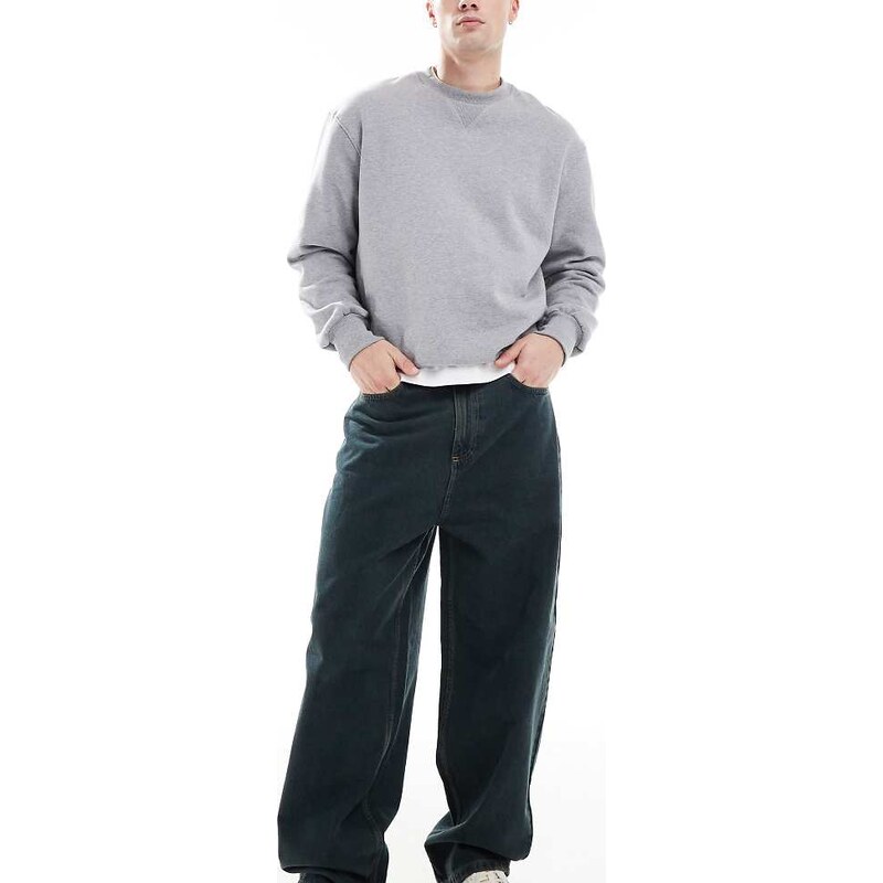 COLLUSION X001 antifit mid rise jean in dark greenwash