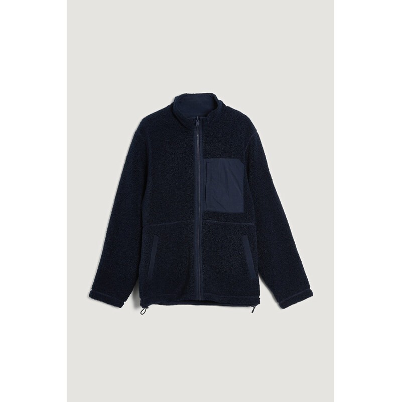 MIKINA GANT REVERSIBLE FLEECE EVENING BLUE