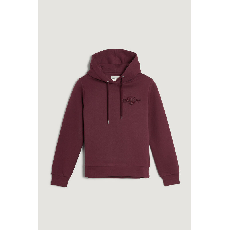 MIKINA GANT REG TONAL SHIELD HOODIE PLUM WINE 109594880
