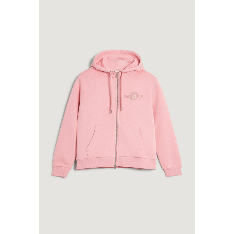 MIKINA GANT REG TONAL SHIELD ZIP HOODIE SUMMER ROSE