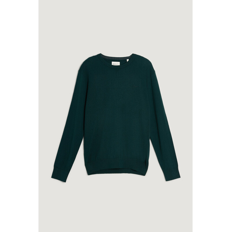 SVETR GANT COTTON CASHMERE C-NECK TARTAN GREEN