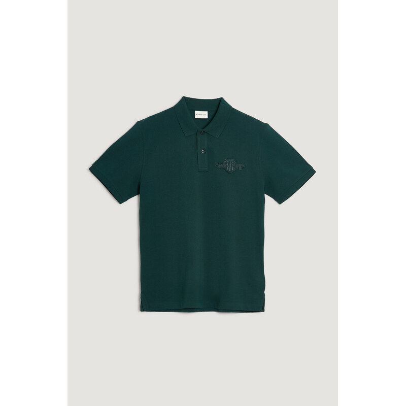 POLOKOŠILE GANT REG TONAL SHIELD SS POLO TARTAN GREEN