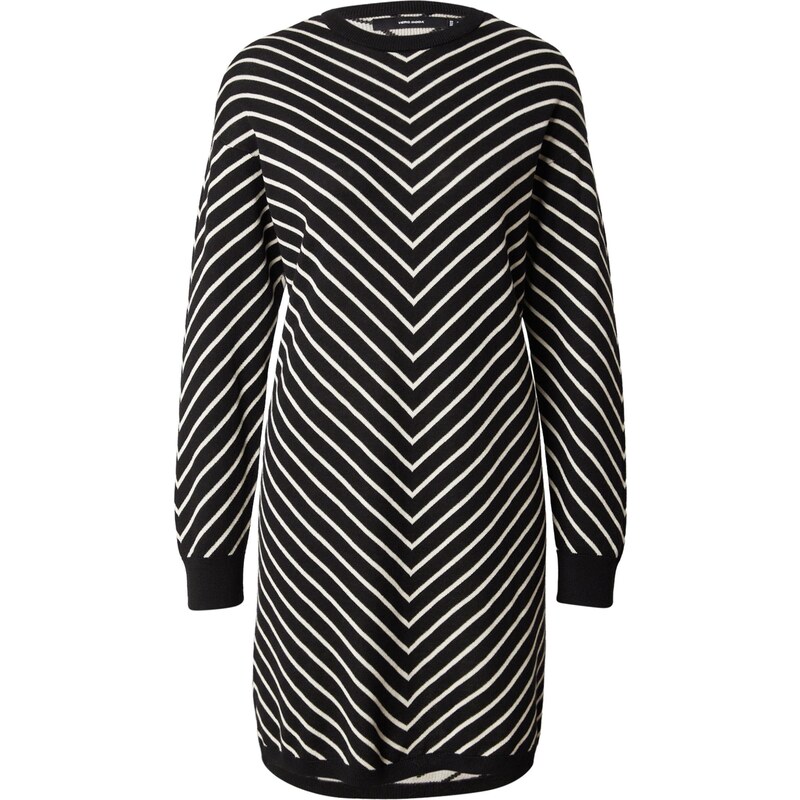 VERO MODA Úpletové šaty VMCarpricorn černá / bílá