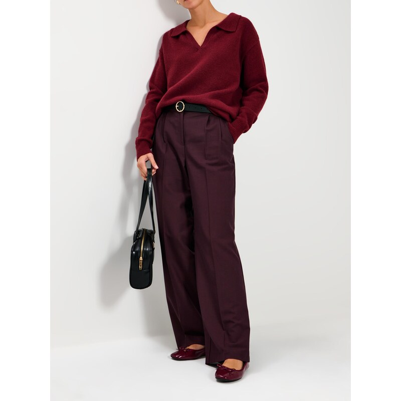 Sinsay - Svetr s límečkem - burgundy 109596388