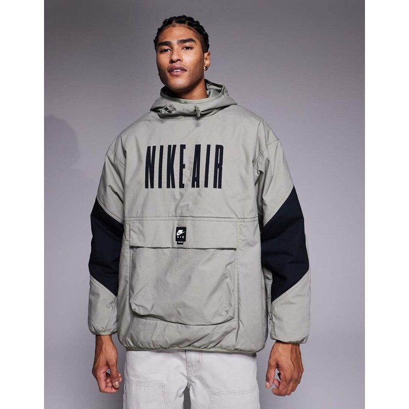 Nike Air woven jacket in grey and black-Green