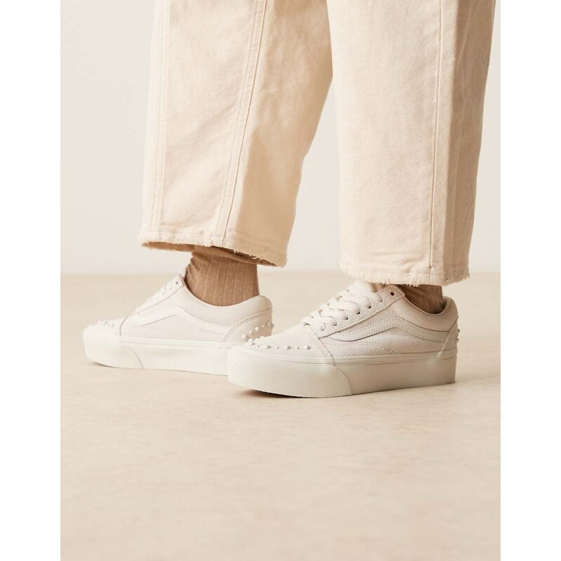 Vans platorm Old Skool trainers with pearl detailing in triple