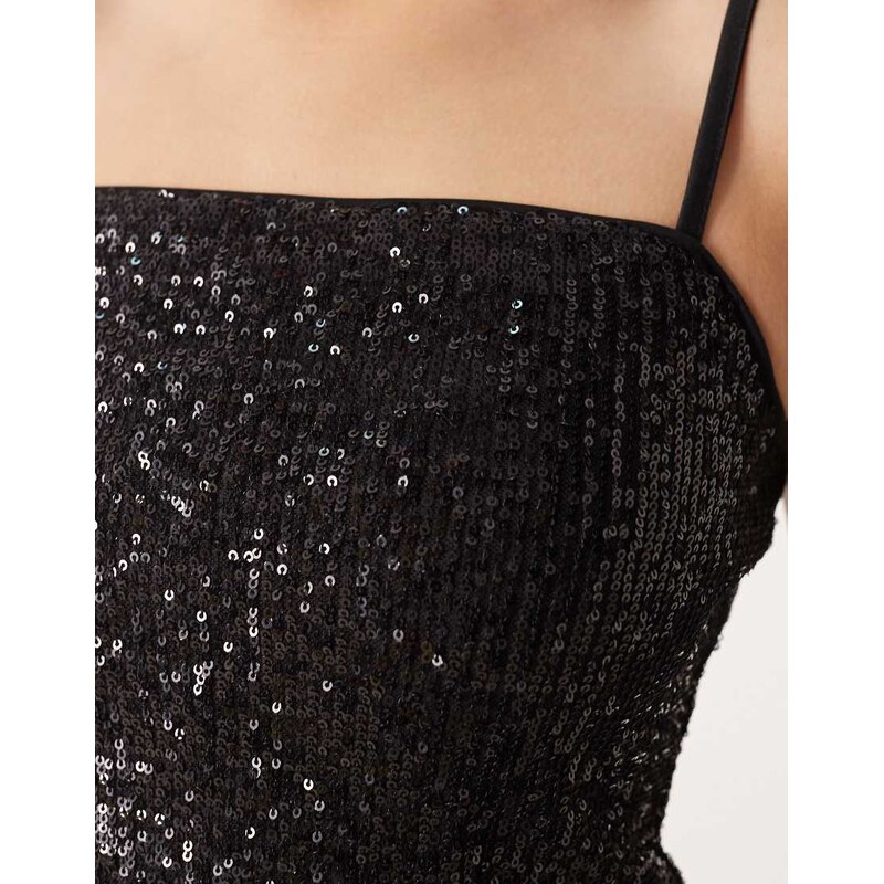 ASOS DESIGN allover sequin cami top in black