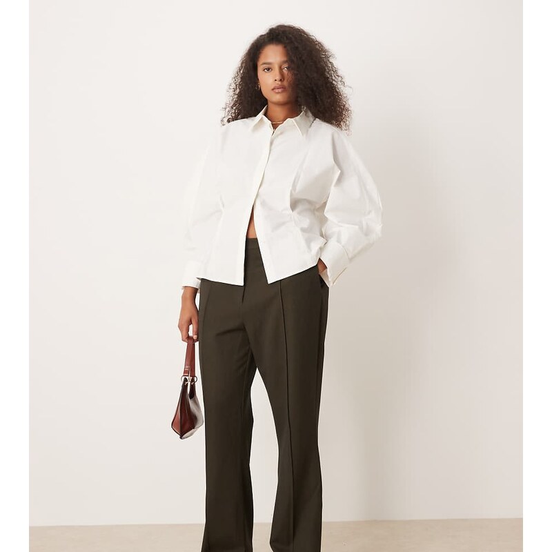 ASOS DESIGN Curve tailored seam detail flare suit trousers with