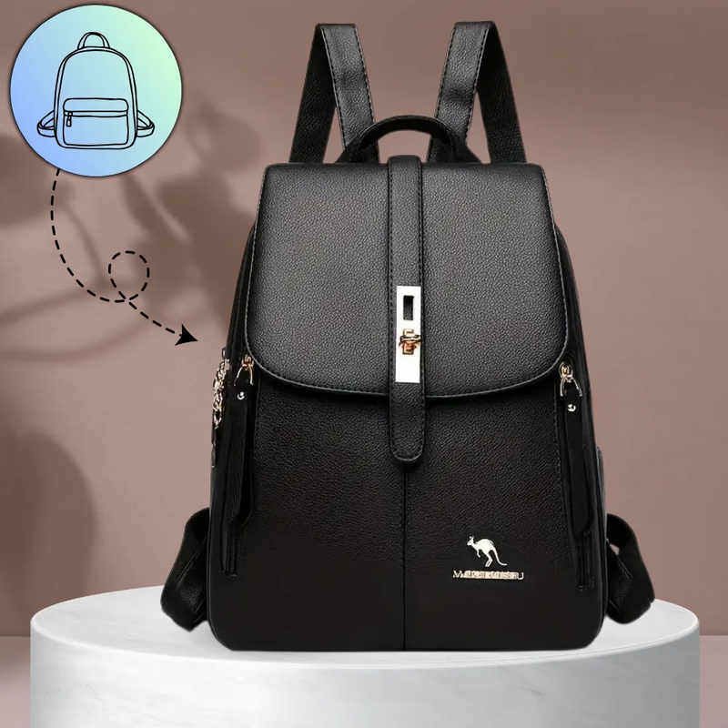 Camerazar Elegantní černý dámský městský kožený batoh z ekokůže 99445706
