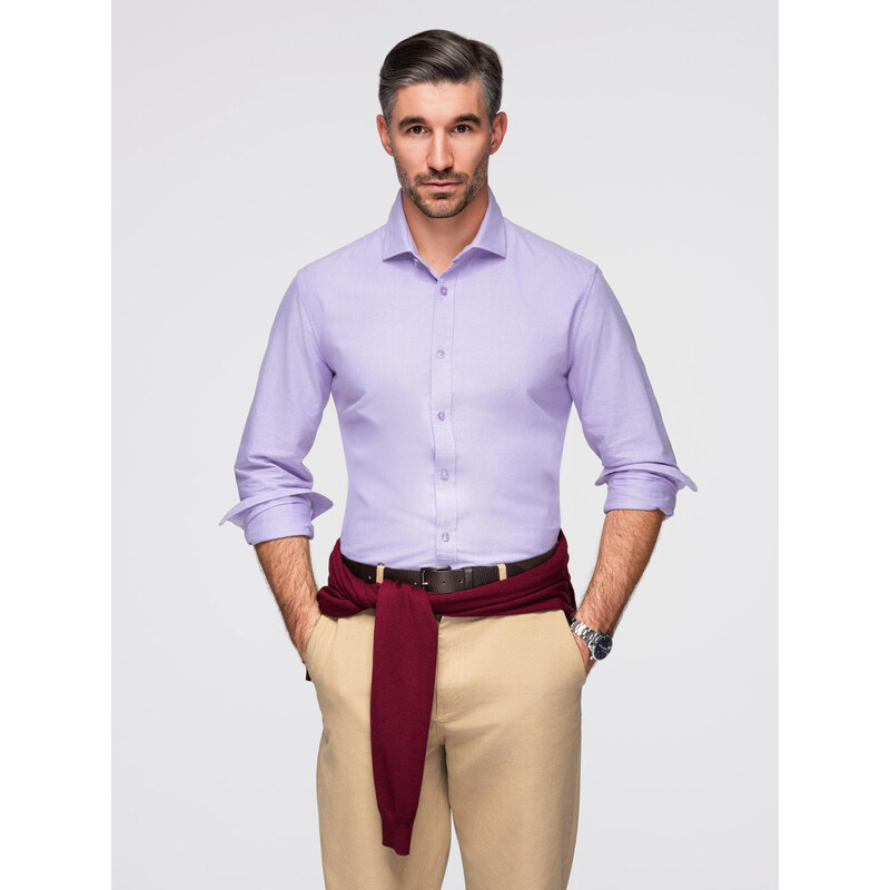 Ombre Mens cotton pastel oxford shirt - lavender