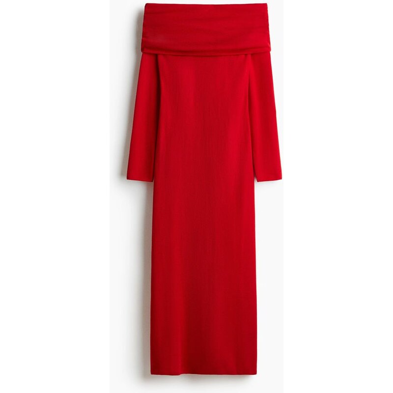 H&M - Šaty odhalující ramena - Červená
