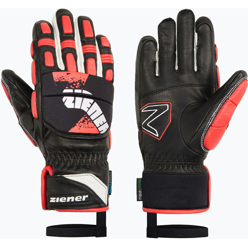 Dětské rukavice na lyže Ziener Lonos-Z AS PR black/red