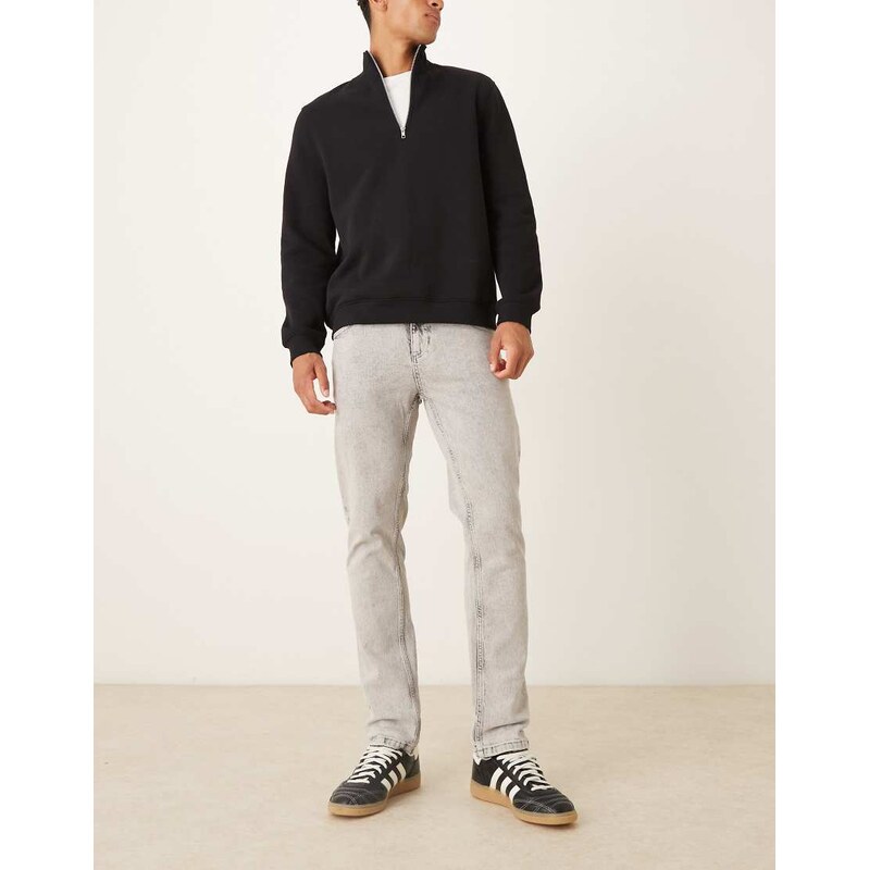 ASOS DESIGN slim fit comfort stretch jeans in light grey wash