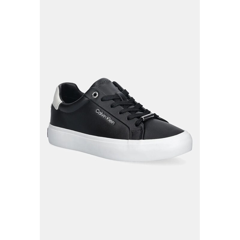 Kožené tenisky Calvin Klein VULC LACE UP LTH/MOIRE BT