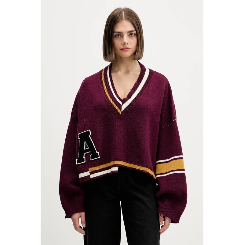 Vlněný svetr AMBUSH Damaged Rib V Neck Sweater 109363079