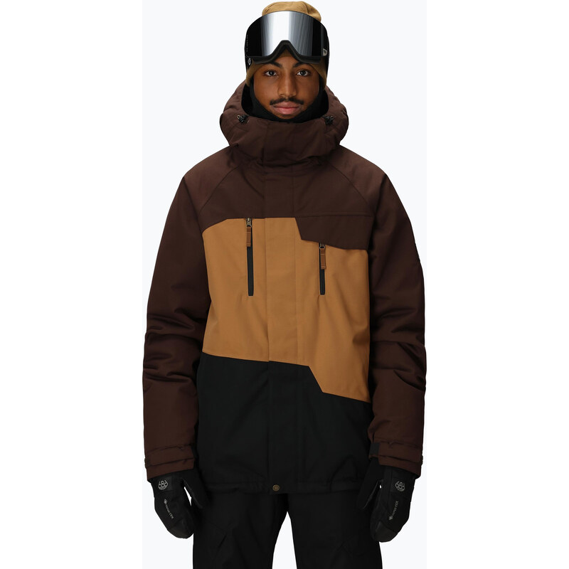 Pánská snowboardová bunda 686 Geo Insulated coffee colorblock