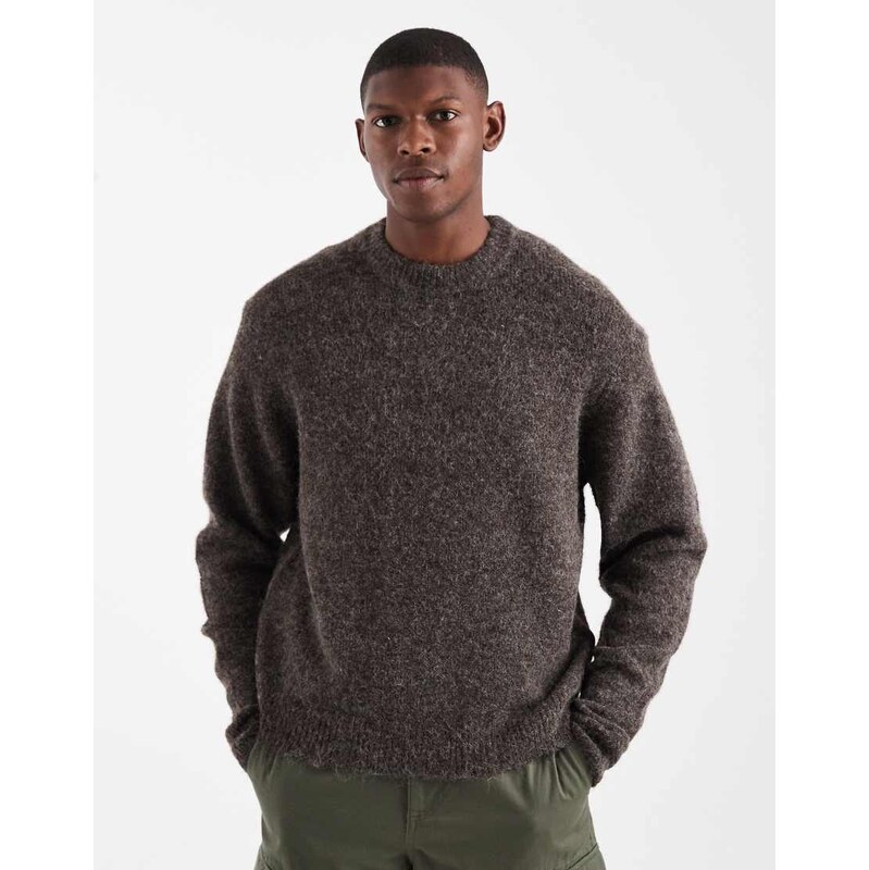 ONLY & SONS boxy fit crew neck knit in brown