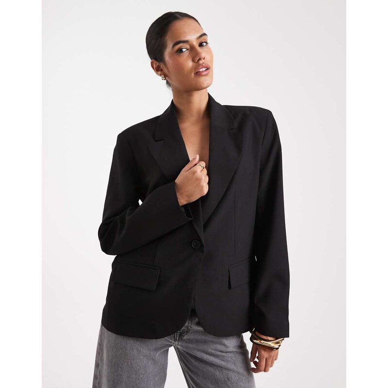 ASOS DESIGN tailored unlined relaxed blazer in black