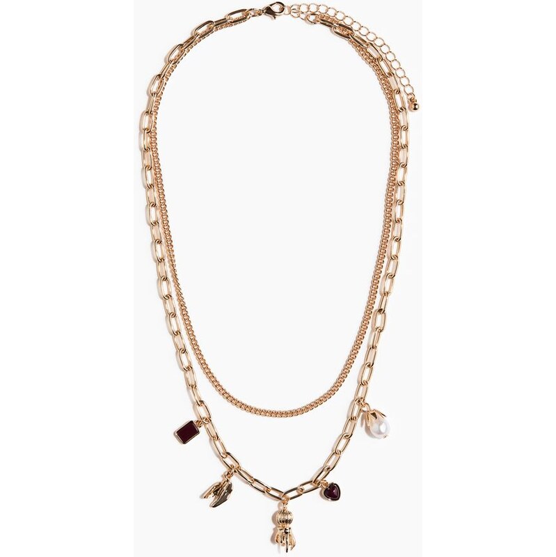 H&M - Dvouřadový náhrdelník - zlatá 109607492