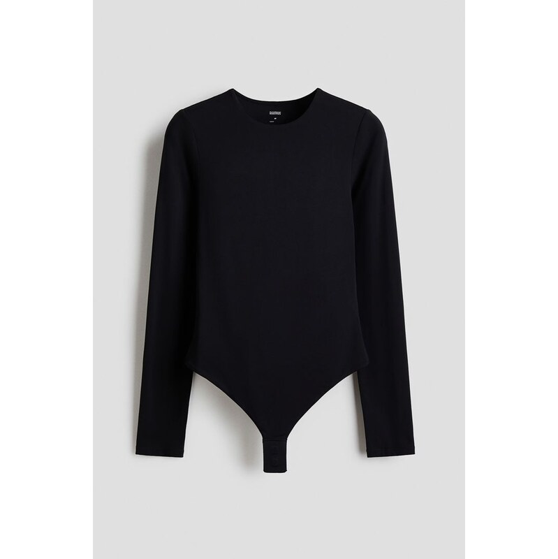 H&M - Body thong Sculptings dlouhým rukávem - černá 109607576