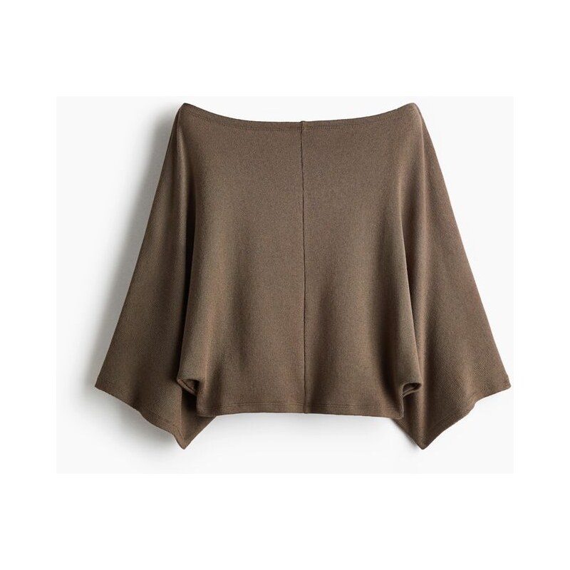 H&M - Oversized top - Tmavá Hnědošedá