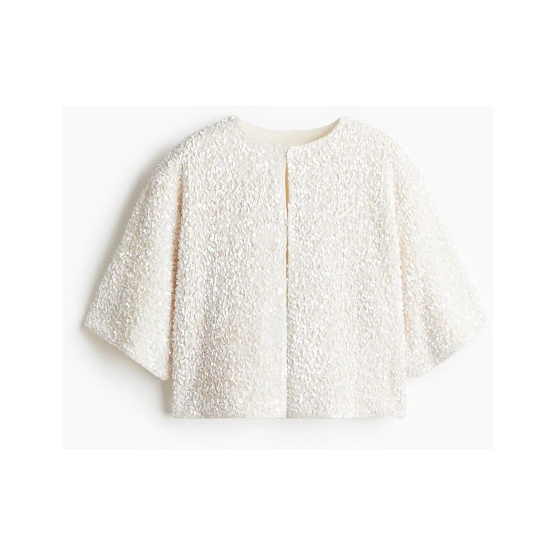 H&M - Kardigans flitry - Bílá