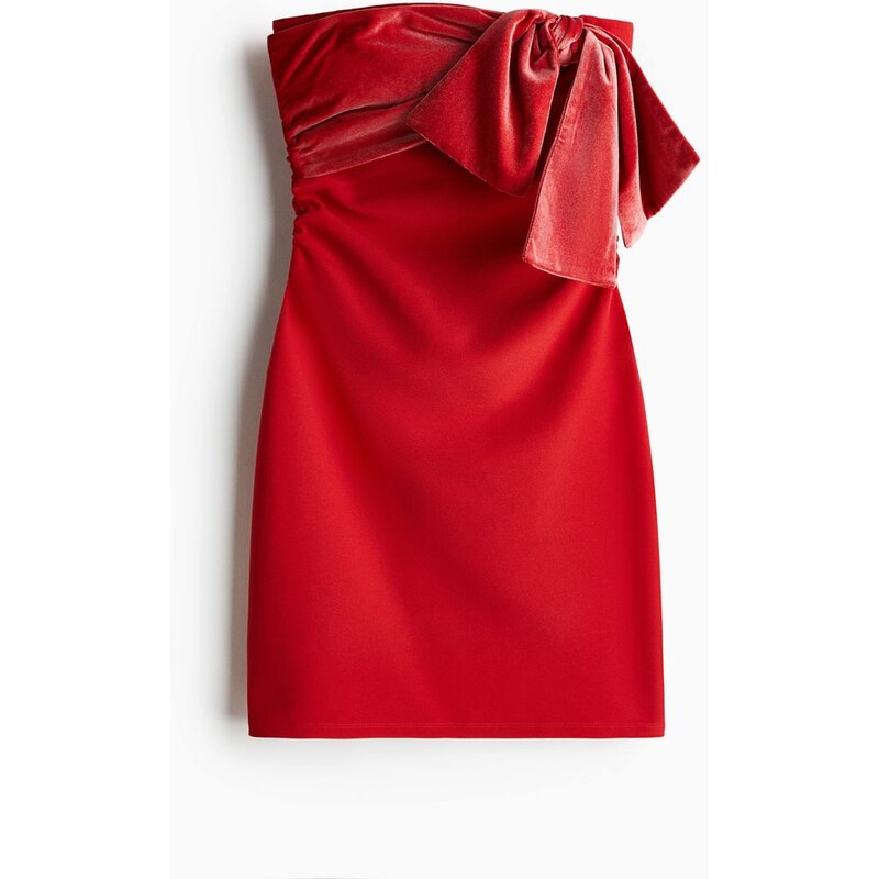 H&M - Přiléhavé šatys mašlí - Červená