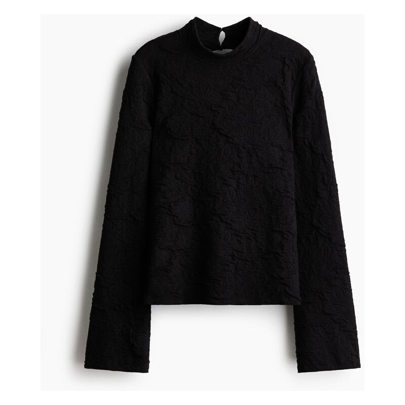 H&M - Žerzejový tops průstřihem - Černá