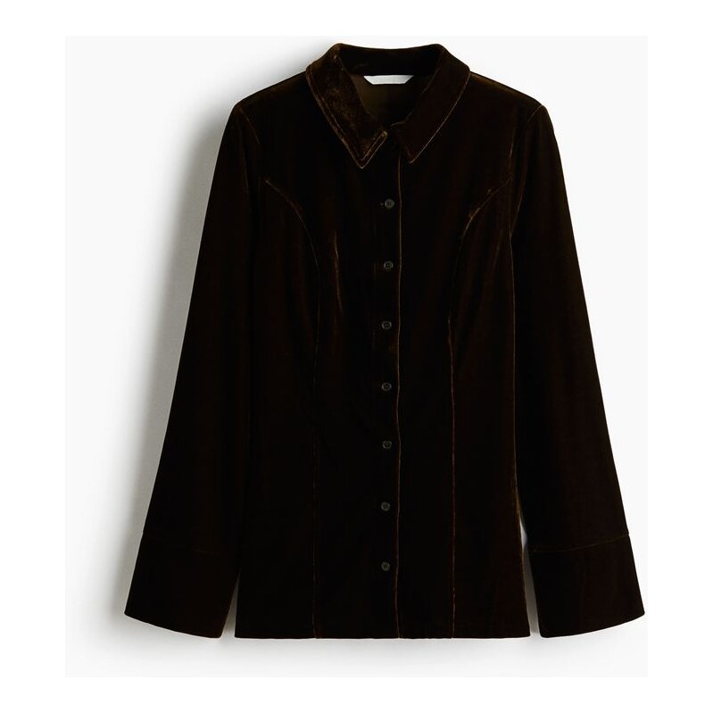 H&M - Velurová košile - zelená 109607692