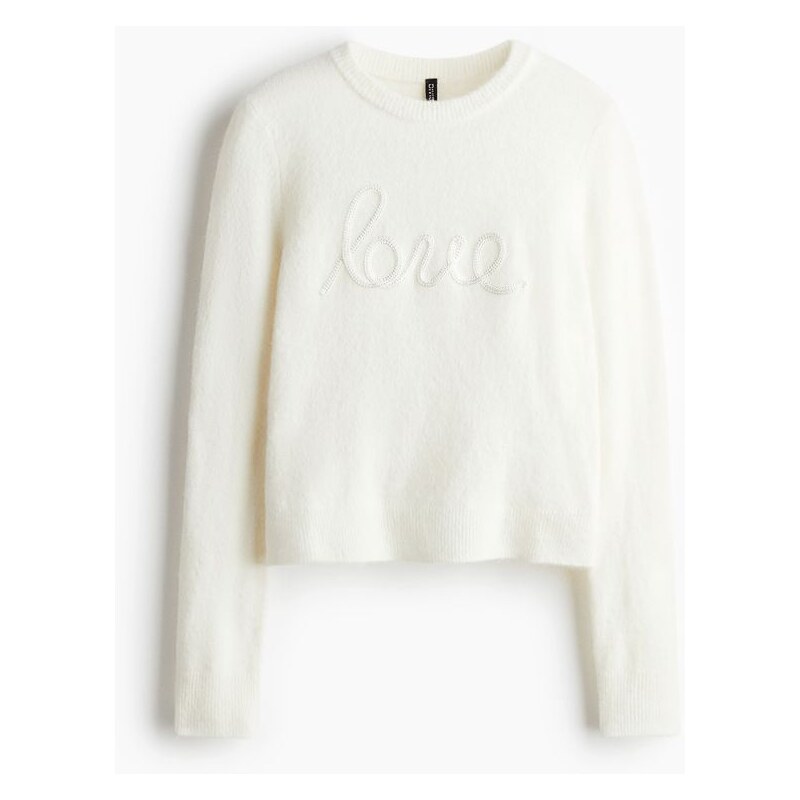 H&M - Svetrs aplikacemi - Bílá/Love