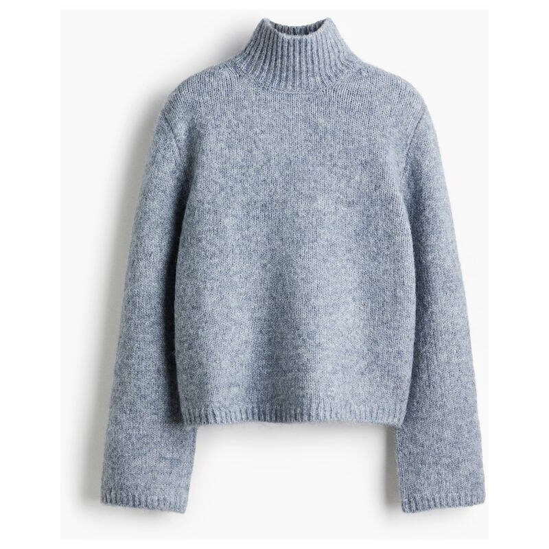 H&M - Svetrs vysokým límcem - modrá 109607713